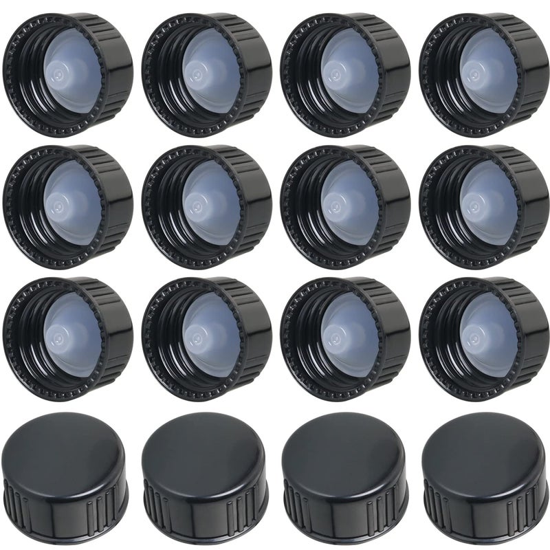 MEETOOT 16pcs Phenolic Resin Cover 20mm Black Poly Seal Screw Caps for Daily Chemicals, Food, Cosmetics Bottles - Image 1